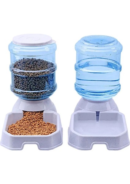 Mavi Kare Yemek Stili 3.8l Otomatik Pet Besleyiciler Köpek Kedi Içme Kabı Büyük Kapasiteli Su Maması Tutucu Köpekler Malzemeleri (Yurt Dışından) modelleri