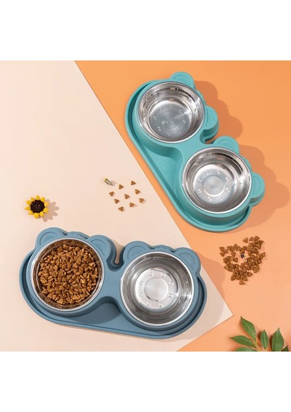 No.3 Tarzı Çift Pet Kaseler Köpek Maması Su Besleyici Paslanmaz Çelik Pet Içme Bulaşık Besleyici Kedi Yavrusu Besleme Malzemeleri Küçük Köpek Aksesuarları (Yurt Dışından) fırsatları
