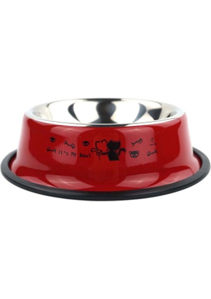 Çizgi Film Kırmızı Stili Xl 30CM Kişiselleştirilmiş Adı Kedi Köpek Paslanmaz Çelik Renkli Pet Köpek Kedi Kase Kaymaz Dayanıklı Pet Kase Besleyici Besleme Köpek Suluk (Yurt Dışından)
