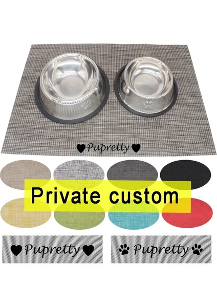 Sarı Stil 30 cm x 45 cm Kişiselleştirilmiş Pet Mat Köpek Besleme Pedi Kase Düz Renk Mat Özel Ad Baskı Su Gıda Paspasları Kedi Içme Besleme Placemat Için (Yurt Dışından) fiyatları