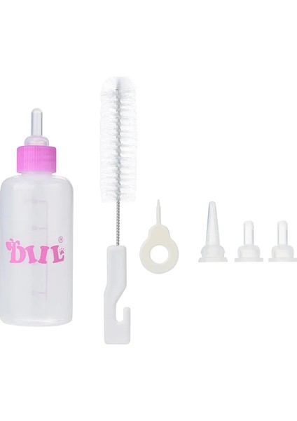Pembe Tarzı Pet Kedi Köpek Süt Şişesi Pet Köpek Yavrusu Bebek Hayvan Biberon Hemşirelik Seti 60ML Çevre Dostu Plastik Şişe (Yurt Dışından)