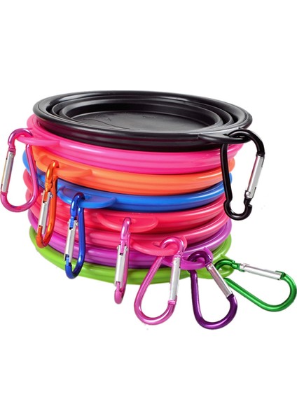 F Stili KALIBRE13CM350ML Pet Silika Jel Kase Köpek Kedi Katlanabilir Silikon Dow Kase Şeker Renk Açık Seyahat Taşınabilir Köpek Mama Kabı Besleyici Bulaşık (Yurt Dışından)