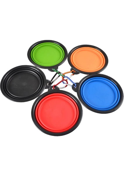 F Stili KALIBRE13CM350ML Pet Silika Jel Kase Köpek Kedi Katlanabilir Silikon Dow Kase Şeker Renk Açık Seyahat Taşınabilir Köpek Mama Kabı Besleyici Bulaşık (Yurt Dışından)