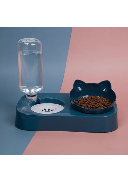 Yeşil Stil Et Köpek Kedi Su Sebili Otomatik Içme Pet Su Besleyici ile Çift Kaseler Boyun Koruma Kedi Kaseler (Yurt Dışından) indirimleri