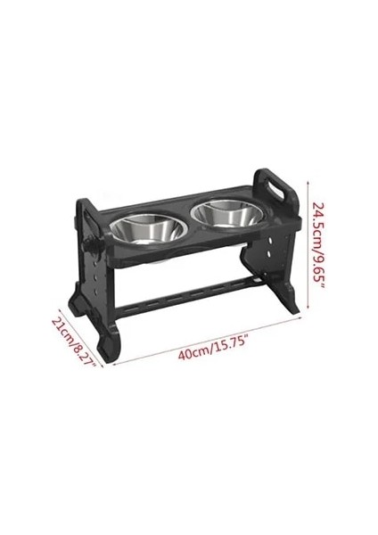 Büyük Stil Kaymaz Yükseltilmiş Çift Köpek Çanak Ayarlanabilir Yükseklik Paslanmaz Çelik Köpek Kase Katlanabilir Köpek Kase Evcil Hayvan Besleme Çanak Pet Supplie (Yurt Dışından)