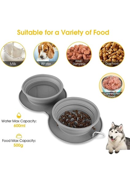 PEMBE-B-350ML Stili Açık Silikon Çift Köpek Maması Kaseler Katlanabilir Kaymaz Köpek Kase Seyahat Taşınabilir Pet Anti-Boğulma Kusma Besleme Kase (Yurt Dışından) fiyatları