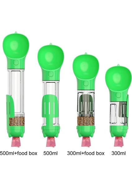 Yeşil Stil 300ML Gıda Kutusu ile Taşınabilir Pet Köpek Su Şişeleri Tiryakisi Dispenser Seyahat Kabak Besleyici Içme ile Gıda Kase Kaka Çanta Chiens Açık Yürüyüş Için (Yurt Dışından)