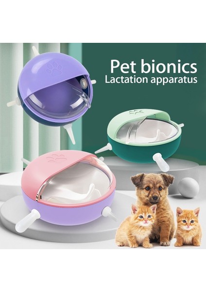 Yeşil Stil Yavru Yavru Kedi Besleme Kasesi Pet Köpek Kedi Bebek Hemşirelik Suyu Süt Besleyici Yenidoğan Kedi Meme Uçları ile Içme Kasesi Pet Besleme Cihazı (Yurt Dışından) fiyatları