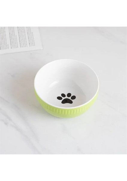 Tek Yeşil Pençe Stili Yeni Seramik Pet Kase Omurga Masasını Koruyun Yüksek Ayak Büyük Eğik Köpek Besleyici Köpek ve Kedi Kedi Kulak Kase Pet Malzemeleri (Yurt Dışından)