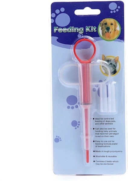 Kırmızı Stil Pet Tıbbi Hap Ilaç Besleme Dağıtıcı Piller Gun Shooter Şırınga Yumuşak Ucu ile Kedi Köpek Hayvanlar Için Besleme Aracı Malzemeleri (Yurt Dışından)