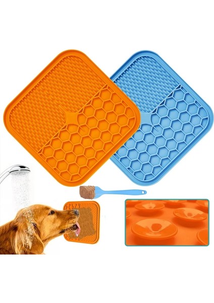 Turuncu Tarzı L 21X21X1CM Pet Köpekler Için Mat Kediler Vantuzlu Yavaş Yemek Kaseleri Besleme Mama Kasesi Silikon Köpek Yalama Pedi Köpek Yavaş Besleyiciler Dağıtım Tedavisi (Yurt Dışından) fiyatları