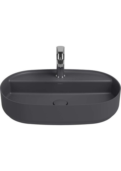 Infinity Batarya Delikli Tezgah Üzeri Lavabo 60 cm Antrasit