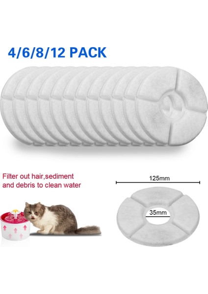Yuvarlak 6 Adet Tarzı Yedek Filtreler Çiçek Kedi Su Içme Çeşmesi Için Değiştirilen Aktif Karbon Filtre Pet Köpek Yuvarlak Fıskiye Dispenseri (Yurt Dışından) fiyatları
