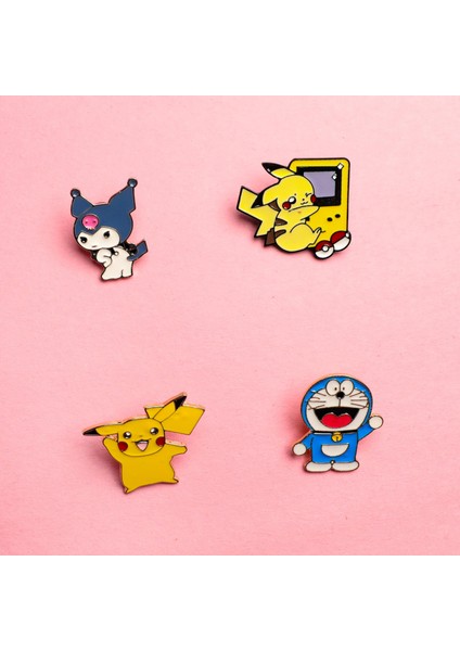 Pokemon Metal Broş-Rozet 4 lü Set indirimleri