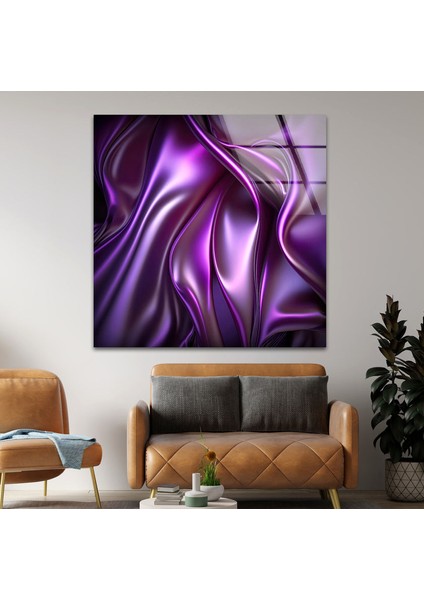 Mor Mermer Desenli Temperli Cam Duvar Tablosu fırsatları