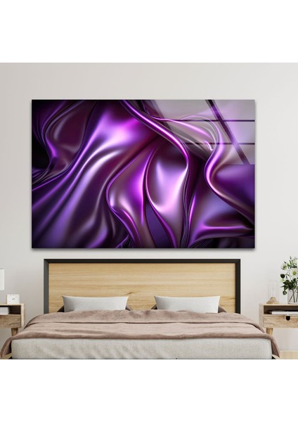 Mor Mermer Desenli Temperli Cam Duvar Tablosu indirimleri