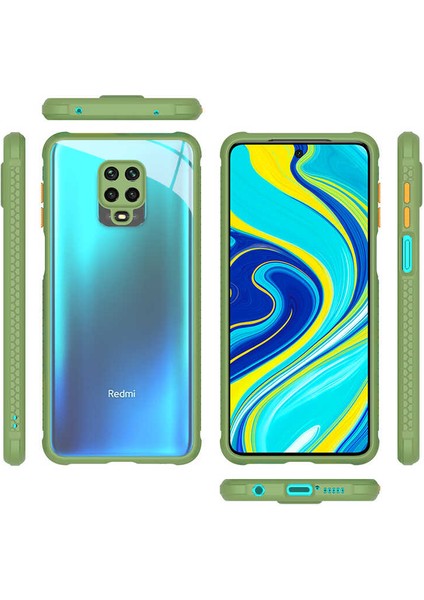 Xiaomi Redmi Note 9 Pro Uyumlu Kılıf Kenarları Kabartmalı ​​kaff Kapak