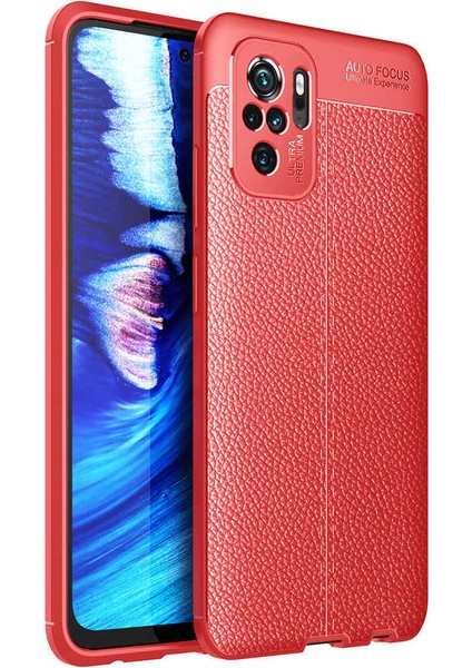 Xiaomi Redmi Note 10 Uyumlu Kılıf Deri Görünümlü Karbon Niss Silikon Kapak