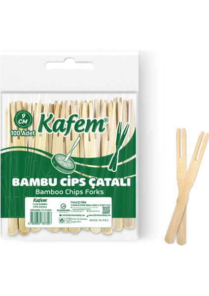 Bambu Cips Çatalı 9 cm 100 Lü x 100 Paket (Koli)