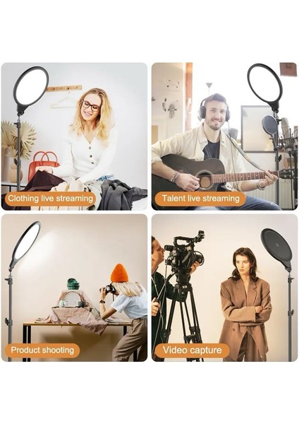 LED Panel Ring Light Tripod Aydınlatma Stüdyo Dolgulu Gölgesiz Işık Youtuber Influencer Tatto Çekim Işığı Güzellik Merkezi