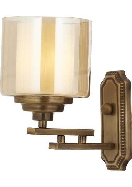 Avonnı Eskitme Kaplama Aplik E27 Metal Cam 25X15CM