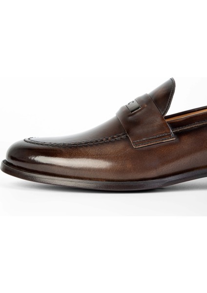 Erkek Deri Kahverengi Loafer Ayakkabı 1016 70508 Erk Ayk Y24 Kahve Dante modelleri