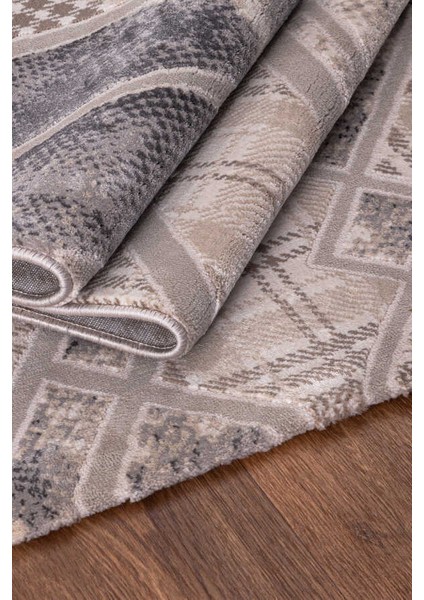 Wilto Bej Gri Halı Yumuşak Oturma Odası Salon Çocuk Odası Mutfak Halısı P1149 80 x 150