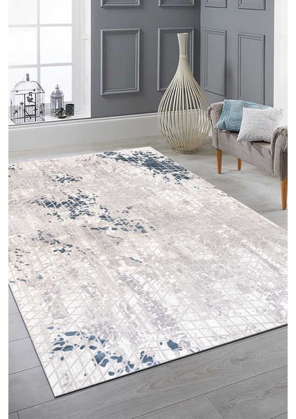 Lynosse Mavi Halı Yumuşak Oturma Odası Salon Çocuk Odası Mutfak Halısı P1015 80 x 150