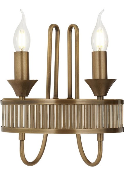 Avonnı AP-60378-2E Eskitme Kaplama Aplik E14 Metal Cam 17X25CM