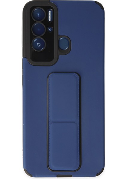 Tecno Pova Neo Kılıf Mega Standlı Silikon - Mavi 300099