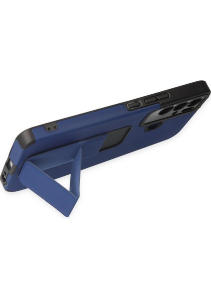 Tecno Pova Neo Kılıf Mega Standlı Silikon - Mavi 300099
