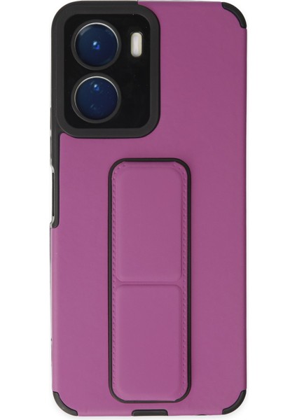Vivo Y16 Kılıf Mega Standlı Silikon - Mor 300099