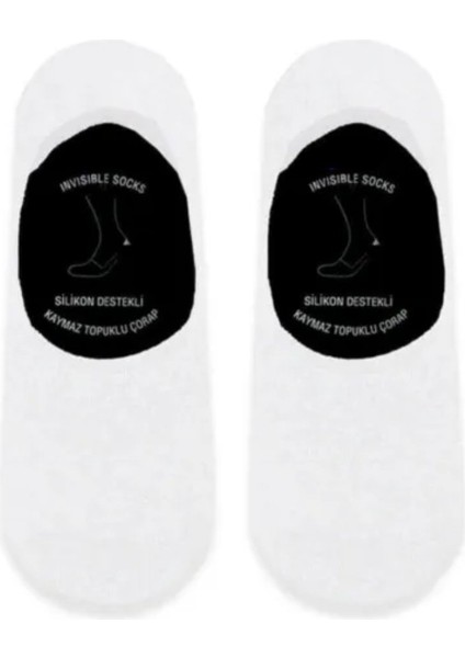 2'li Babet Çorap Kaymaz Topuklu Silikon Destekli