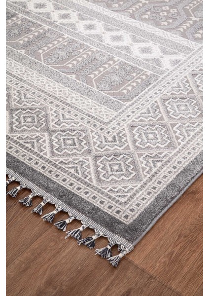 Elmina Açık Gri Halı Yumuşak Oturma Odası Salon Çocuk Odası Mutfak Halısı QP038 80 x 150