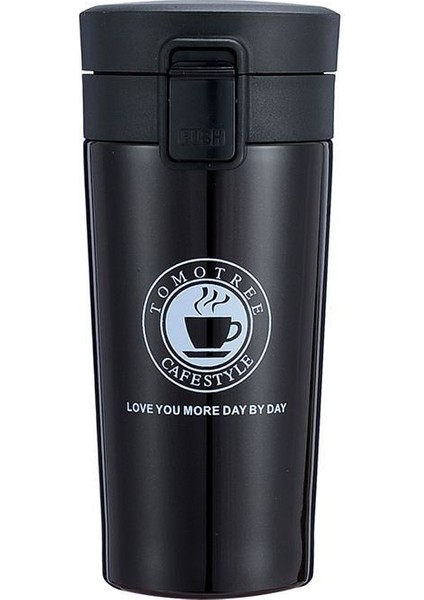 Togg T10X Araç Bardaklığına Uyan 304 L Çelik Siyah 500 ml Kahve El Termos Mug
