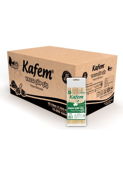 Yassı Çöp Şiş - Sunum Kürdanı 15 cm 50 Li x 200 Paket (Koli)