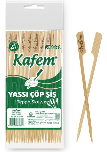 Yassı Çöp Şiş - Sunum Kürdanı 15 cm 50 Li x 200 Paket (Koli)