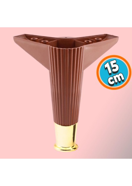 Mobilya Takımı Çekyat Kanepe Komidin Sehpa Tv Ünitesi Koltuk Ayağı 15 cm Ceviz Altın Baza Ayak