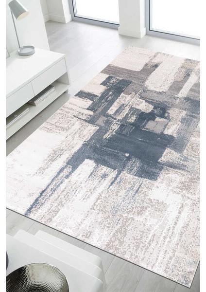 Bafra Beyaz Gri Halı Yumuşak Oturma Odası Salon Çocuk Odası Mutfak Halısı T1198 120 x 180