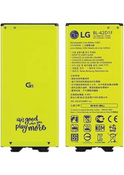 Lg G5 Batarya Pil BL-42D1F 2800 Mah Ithal Servis