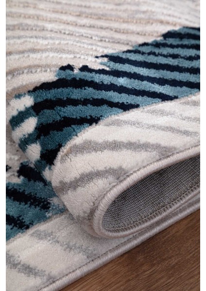 Troya Mavi Halı Yumuşak Oturma Odası Salon Çocuk Odası Mutfak Halısı J0074 120 x 180 fırsatları