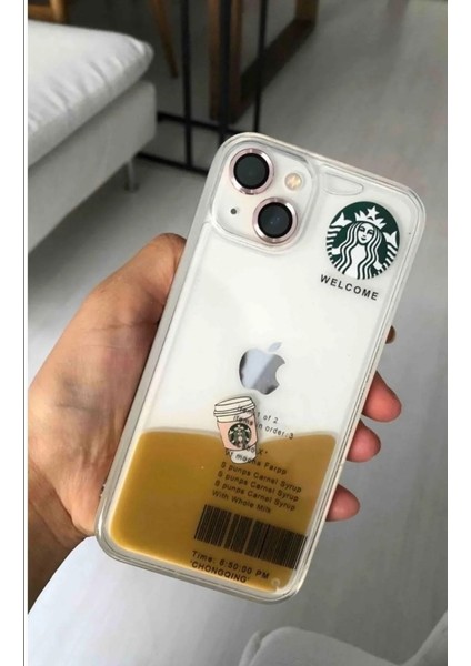 iPhone 13/14 Uyumlu Kılıf Sulu Starbucks Tasarımlı Silikon Kılıf Kapak