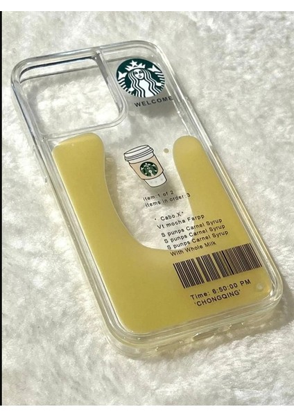 iPhone 13/14 Uyumlu Kılıf Sulu Starbucks Tasarımlı Silikon Kılıf Kapak