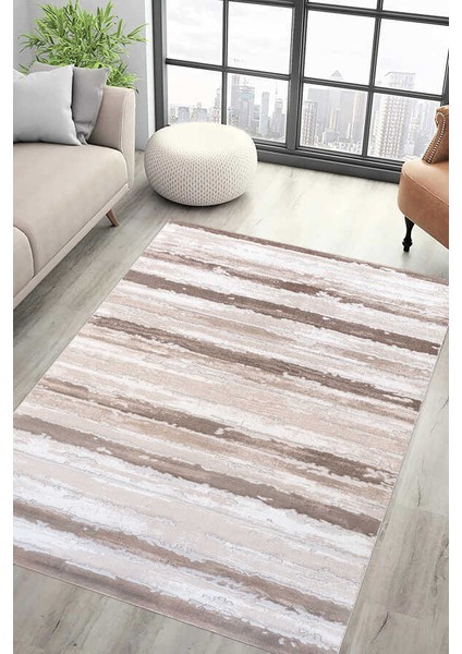 Lynosse Vizon Bej Halı Yumuşak Oturma Odası Salon Çocuk Odası Mutfak Halısı P1099 120 x 180