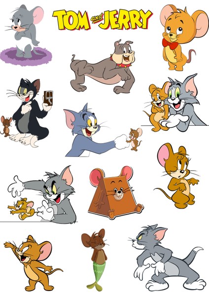 Fun Life 52 Parça Tom ve Jerry Şeffaf Sticker Seti