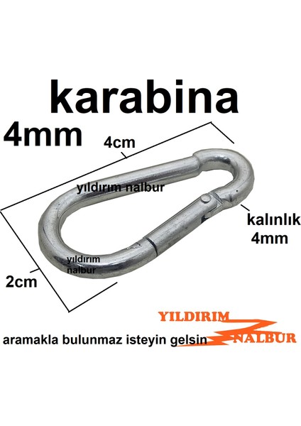 4 Adet Karabina Metal 4mm Salıncak Kancası Çanta Tokası Küçük Boy