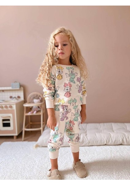 Minnie Baskılı Kız Çocuk Pijama Takımı