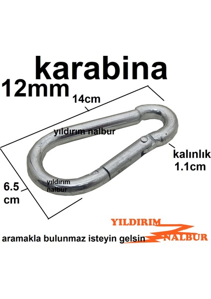 2 Adetkarabina Metal 12MM Salıncak Kancası Çanta Tokası Duble Boy fiyatları