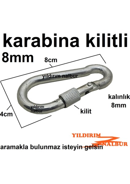 4 Adet Karabina Metal 8mm Kilitli Salıncak Kancası Çanta Tokası Küçük Boy fiyatları