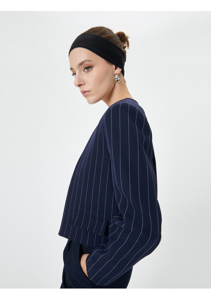 Blazer Ceket Kapaklı Cepli Standart Kesim